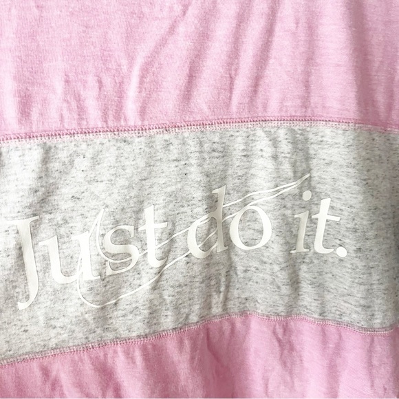 Nike Top Women's XL NSW Gym Vintage Pink Rise Just Do It Graphic T-Shirt Y2K - Picture 6 of 8